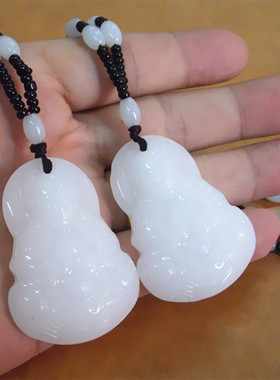 白玉长款观音配饰大气佛珠项链