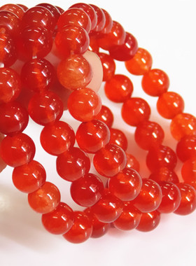 天然红润宝石玉髓水晶串珠饰品