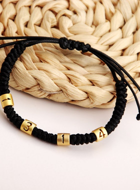 幸运编织红绳黑色七夕礼物新款