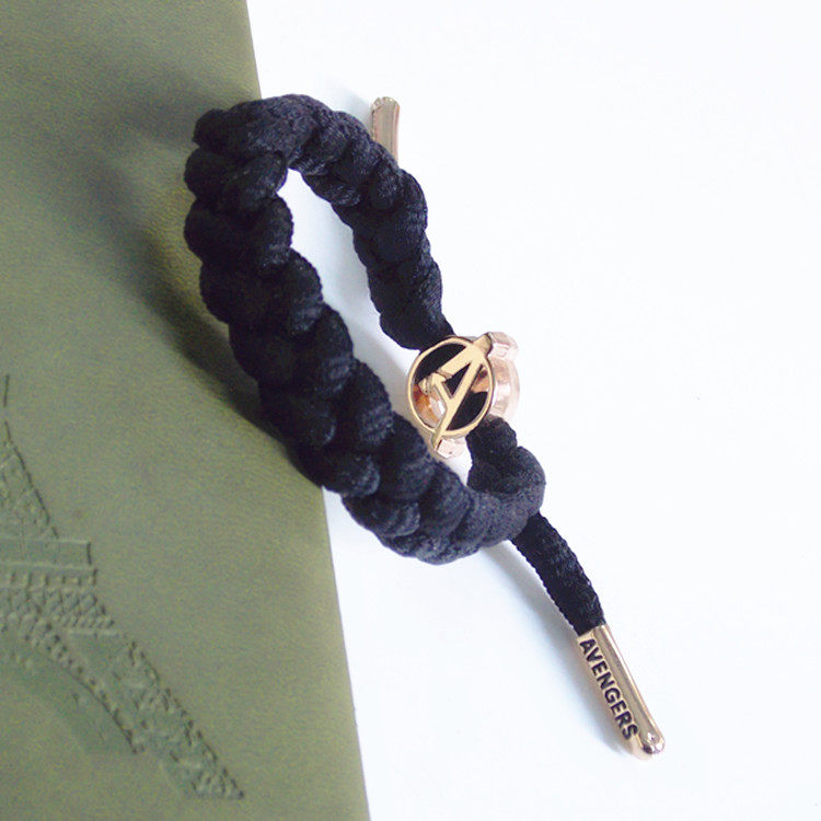英雄联盟手链经典漫威系列手链黑豹款复仇者联盟超级英雄手工编织鞋带调节手链
