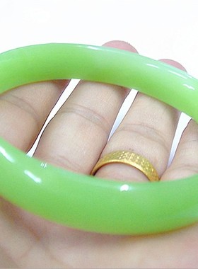 扁条新疆玻璃时尚风饰品碧玉手镯