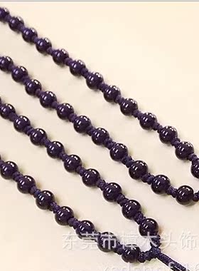 40颗5MM黑色珠黑线项链绳 满珠精品红绳 手工本命年项绳
