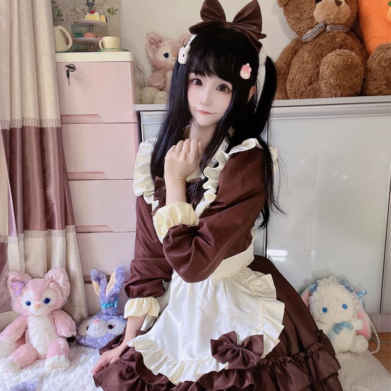 Lolita洋装洛丽塔萝莉连衣裙女佣服软妹巧克力女仆装咖啡厅侍女装 - 图2