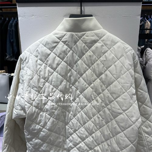 CK高级成衣系列正品 25春女士经典字母棒球领菱格棉服外套J224701 - 图1