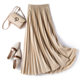 1929<High Quality>Matte Pleated Skirt Spring and Summer Women's Mid-Length High Waist Slim Versatile A-Line Long Skirt