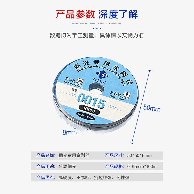 0015 偏光专用金刚丝 定制款特细 金刚丝 柔性 抗拉扯 不易断 - 图2