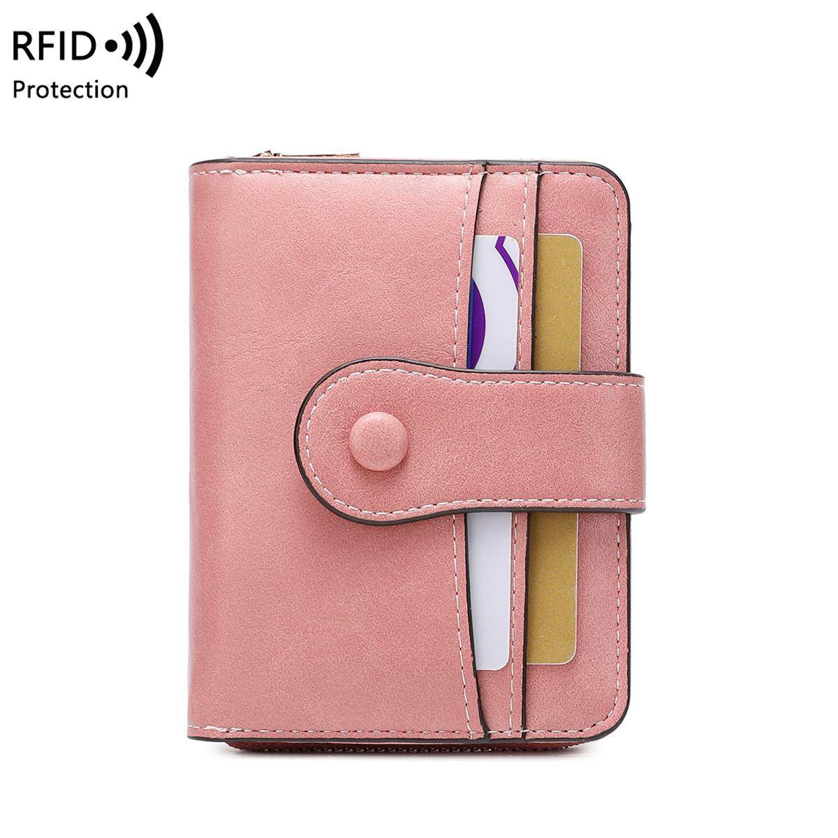 2025新款纯色时尚防盗刷女士短款钱包多功能拉链零钱包,淘宝优惠券,粉丝福利购,淘宝优惠卷