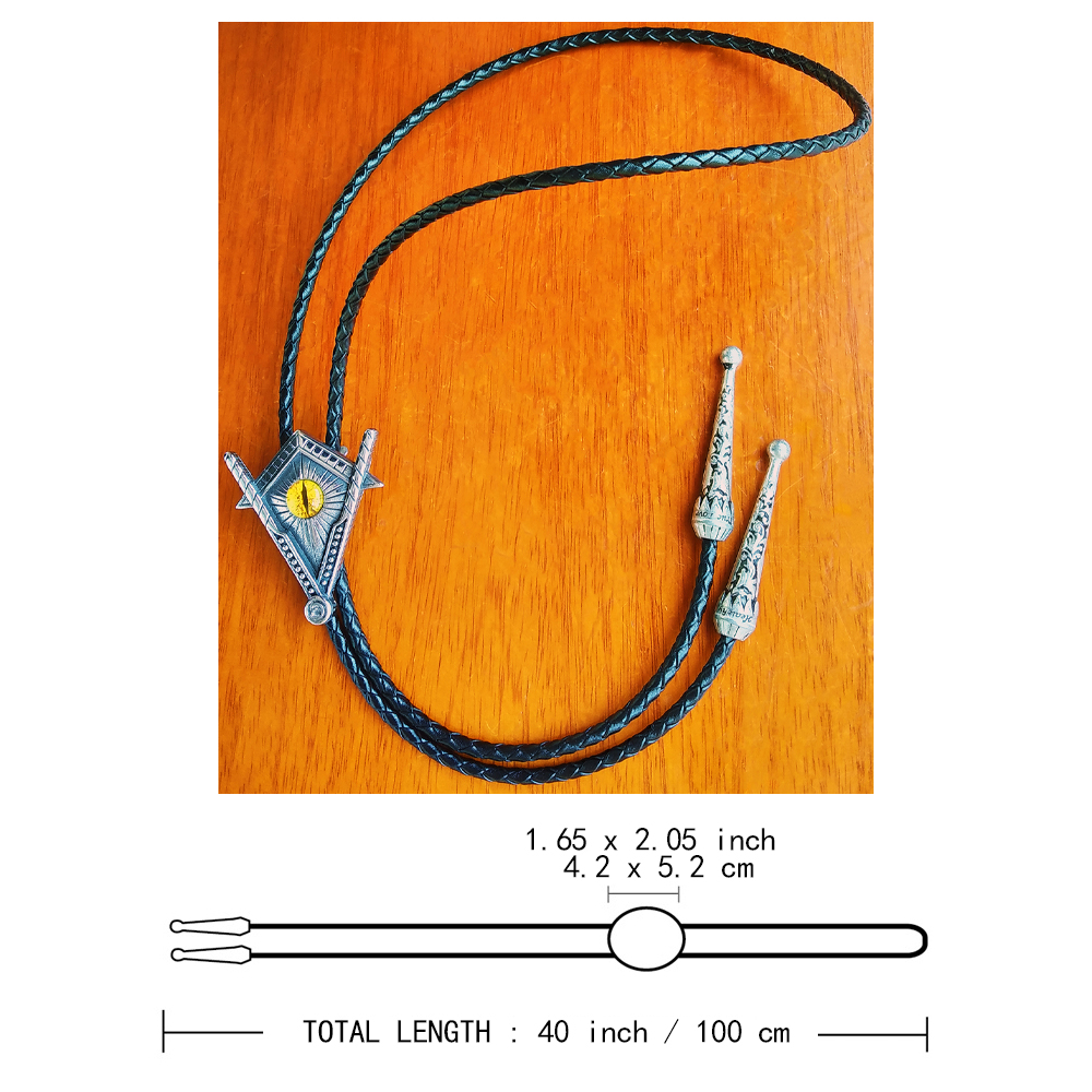 上帝全视索伦之眼波洛领带古埃及金字塔三角形共济会护身符领绳-图2