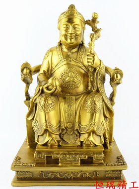 纯铜土地婆一套摆件家居客厅