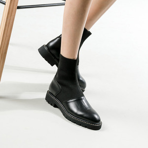 秋冬新款英伦平底靴