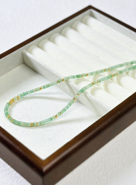 小众高级感东陵玉天然石项链女算盘珠串珠锁骨链新中式复古颈饰女