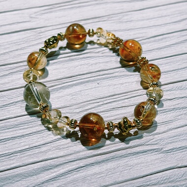 原创设计天然黄水晶手链