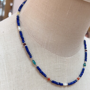 天然青金石锁骨链秋冬新款