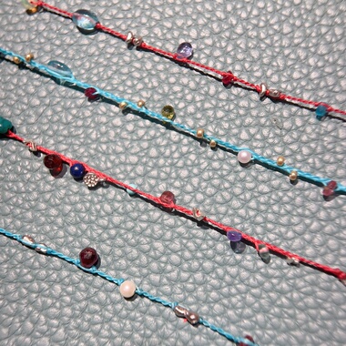 天然多宝极细绳编手链手工编绳