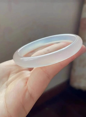 天然高冰马料白玉髓手镯