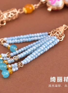 织锦蝴蝶结流苏车包挂件礼物