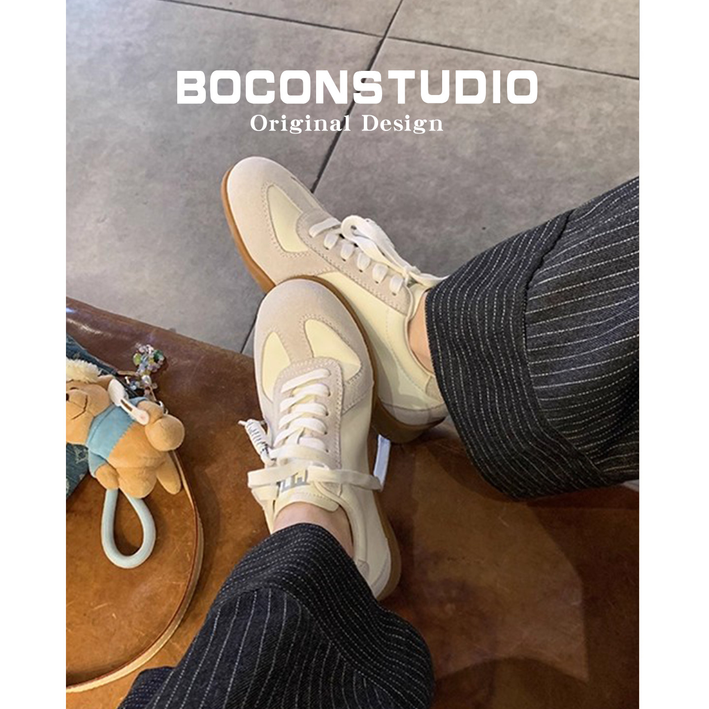 真皮韩系复古阿甘鞋系带拼色圆头百搭舒适休闲板鞋女内增高德训鞋,淘宝优惠券,粉丝福利购,淘宝优惠卷