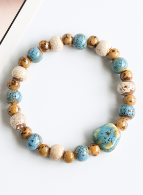 景德镇文创小礼品瓷珠编织手串新中式陶瓷手链女学生闺蜜情侣手绳