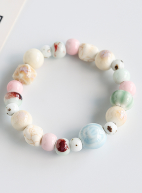 景德镇陶瓷手串女新中式瓷珠手链小众设计感闺蜜学生首饰手饰礼品