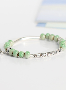 轮回景德镇陶瓷手链女生小饰品古风串珠民族风新中式森系学生手串