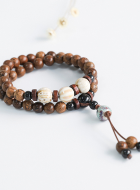 景德镇陶瓷手串双圈瓷珠编织情侣手绳女新中式手链轻奢高级感手饰