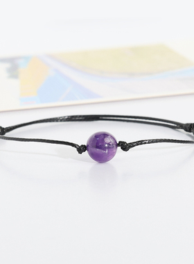 简约百搭文艺森系金砂石蓝砂石手串小清新编织手绳女情侣闺蜜手链