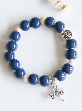 民族风陶瓷手串景德镇瓷珠串珠情侣手饰学生新中式手绳轻奢高级感