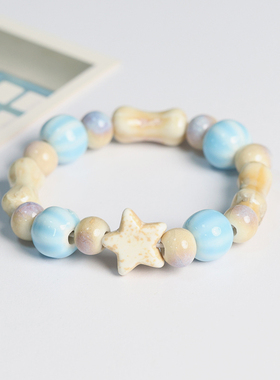 景德镇陶瓷手链瓷珠串珠手串学生闺蜜古风新中式民族风饰品手绳女