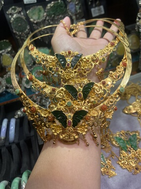 台湾工项圈 鎏金蝴蝶项圈