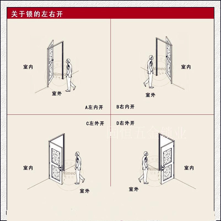 执手厕所锁卫生间浴室三杆式执手门锁不带钥匙无钥匙型铝合金门锁 - 图1