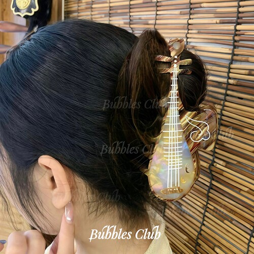 BubblesClub原创《琉光玉语》系列琵琶抓夹新中式发抓配饰国风 - 图1