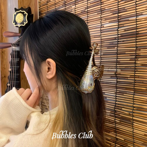 BubblesClub原创《琉光玉语》系列琵琶抓夹新中式发抓配饰国风 - 图0