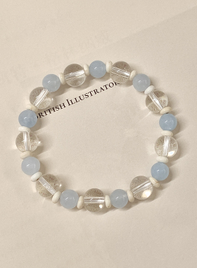 Purple forest原创。*青提桃桃果冻～海盐苏打弹力手链手串。琉璃