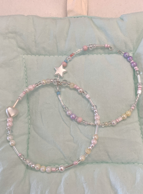 Purple forest原创。*仲夏日之梦～夏之星、心、蝴蝶手链记忆钢圈