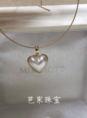 同款18k金爱心型海水珍珠马贝