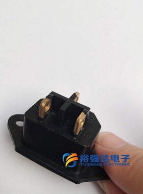 【黑品铜脚】电饭锅电源插座 电饭煲压力锅品字形插座三孔小耳座