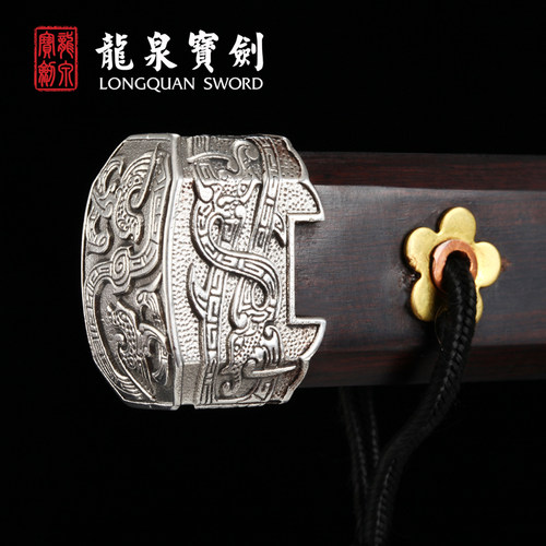 正品龙泉宝剑花纹钢白虹短剑刀具防身冷兵器唐剑刀剑未开刃旗舰店 - 图0