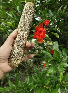 龙泉宝剑龙凤袖剑花纹钢黄铜柄