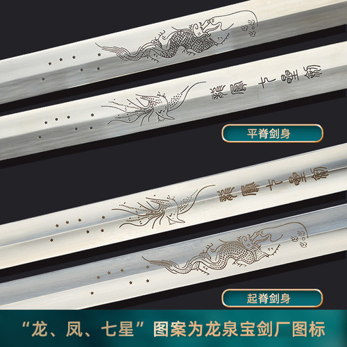 龙泉宝剑不锈钢太极剑武术剑比赛男女晨练半软剑厂家未开刃旗舰店 - 图2