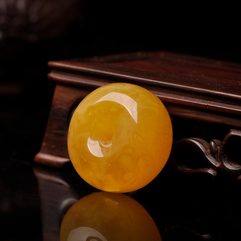 露西奇天然蜜蜡平安扣大平安扣挂坠 露西奇项坠/吊坠