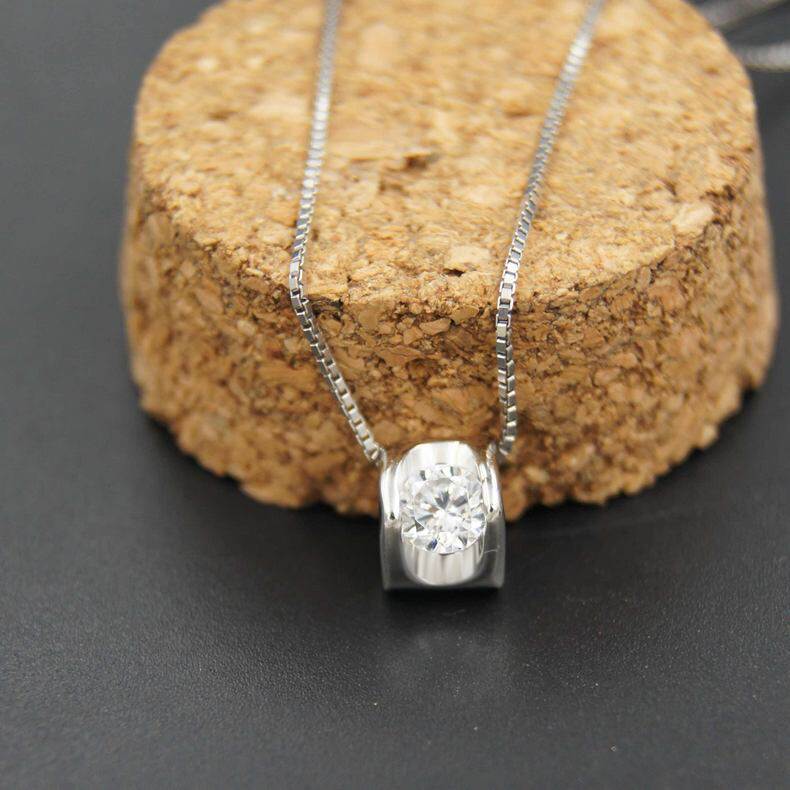 镶钻女日韩生日礼物送女友银项链 荻尔赫曼项链