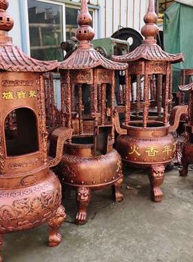 大型香炉寺庙铸铁圆形烧纸
