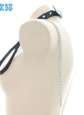 原宿皮革可调节颈圈领子项带