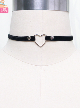 爱心形项圈桃心锁骨链软妹