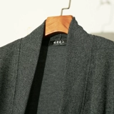 Тонкий кардиган, трендовая куртка, жакет для отдыха, черный трикотажный свитер, в корейском стиле