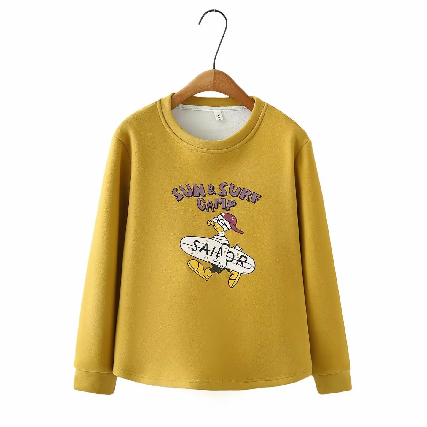 胖妹妹2025冬装新款圆领加绒加厚卫衣保暖大码中年卡通印花上衣女,淘宝优惠券,粉丝福利购,淘宝优惠卷