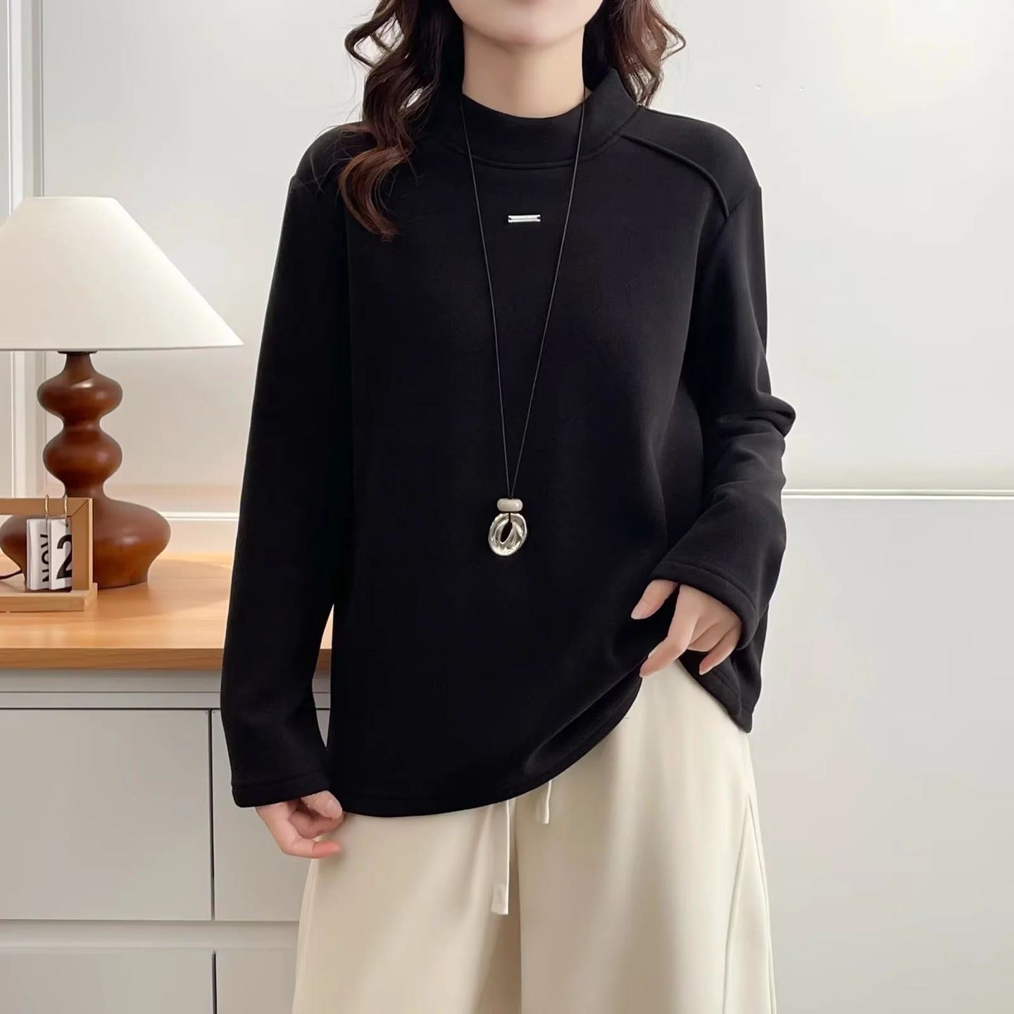 2025大码女装新款冬装胖mm中年加绒加厚上衣别致半高领减龄卫衣女,淘宝优惠券,粉丝福利购,淘宝优惠卷