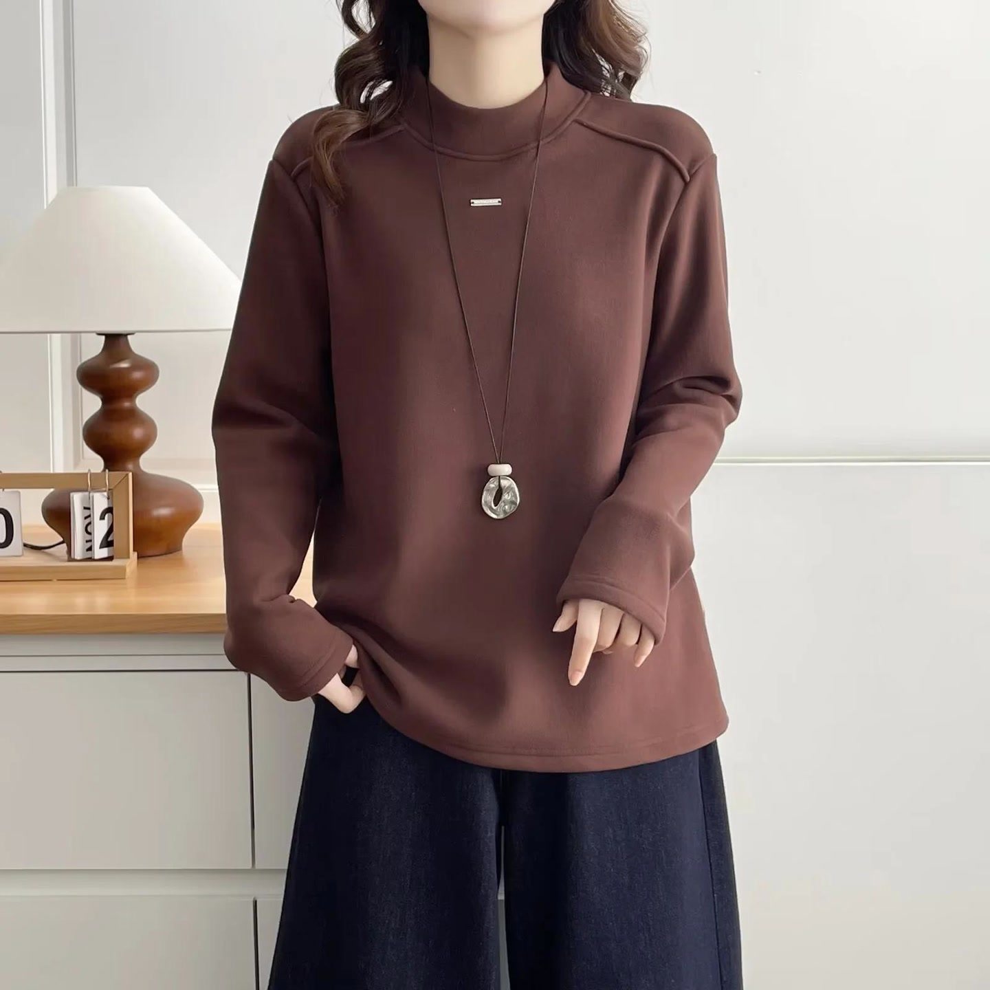 2025大码女装新款冬装胖mm中年加绒加厚上衣别致半高领减龄卫衣女,淘宝优惠券,粉丝福利购,淘宝优惠卷