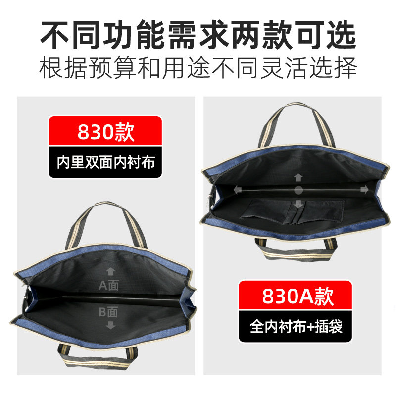 Canvas large capacity multi-layer waterproof custom document bag