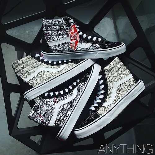 Vans Van SK8-HI Cartoon Graffiti Мужчины и женщины с высокой клеткой.